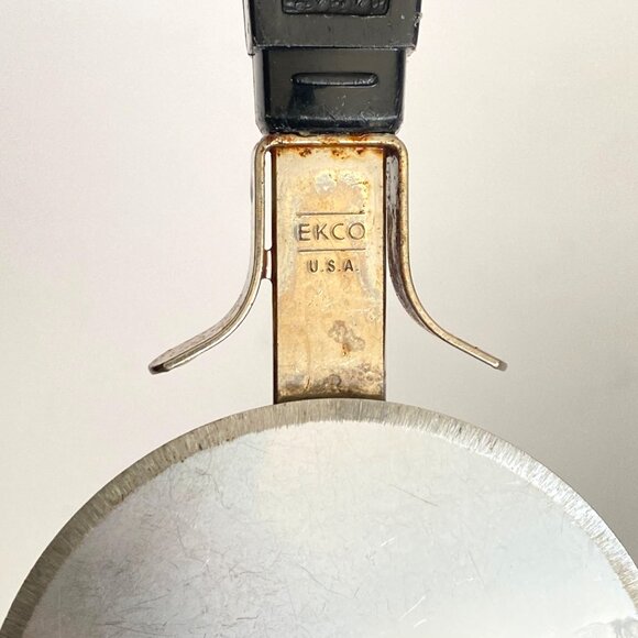 Retro EKCO Pizza Cutter Stainless Steel Blade Black Handle Kitchen Tool Gadget - Picture 2 of 10